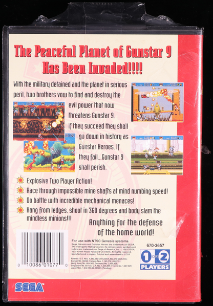 Gunstar Heroes SEGA GENESIS 9.4 B+ - NEBRASKA COLLECTION