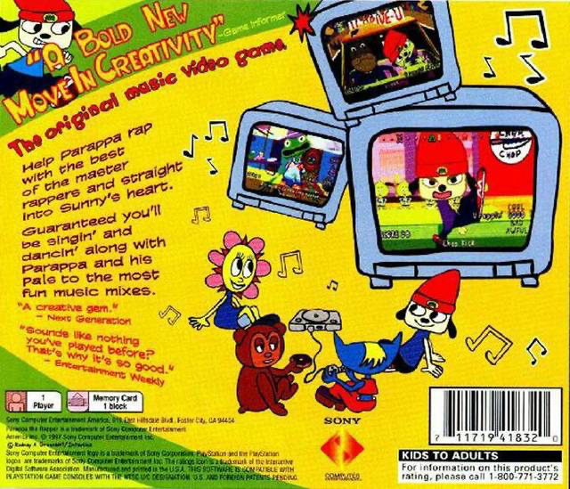 PARAPPA THE RAPPER - PlayStation 1 PS1 - NTSC-J JAPAN + Spine Card EUR PARAPPA THE RAPPER - PlayStation 1 PS1 - NTSC-J JAPAN + Spine Card EUR