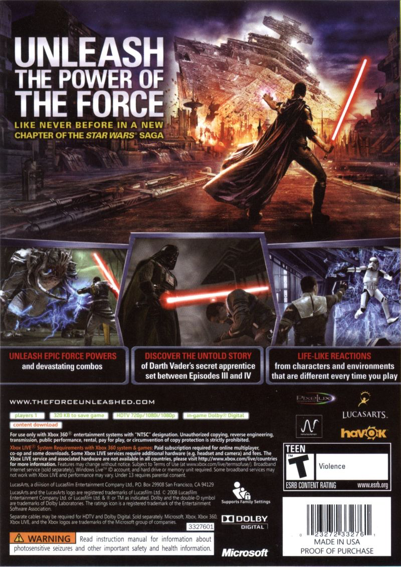 Star Wars: The Force Unleashed - Xbox 360