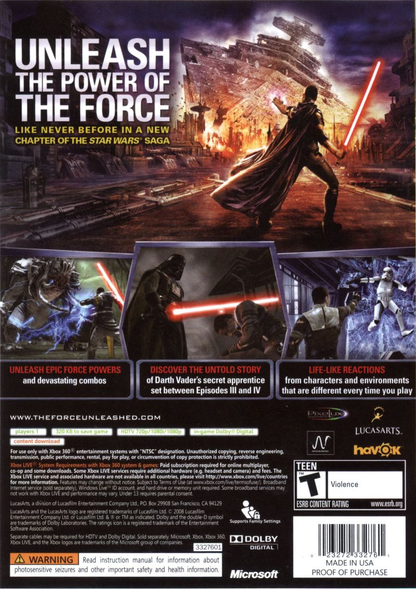 Star Wars: The Force Unleashed - Xbox 360
