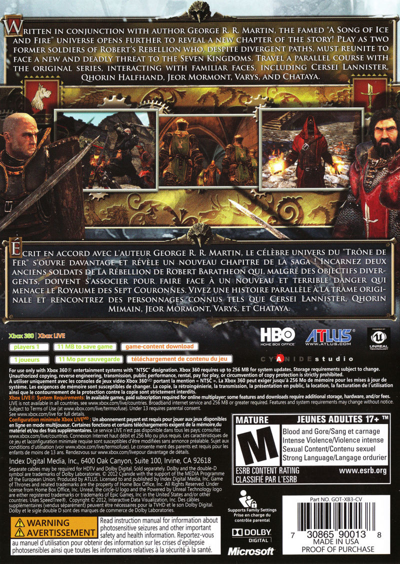 Game of Thrones - Xbox 360