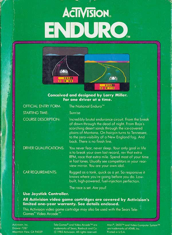Enduro (Blue Label) - Atari 2600