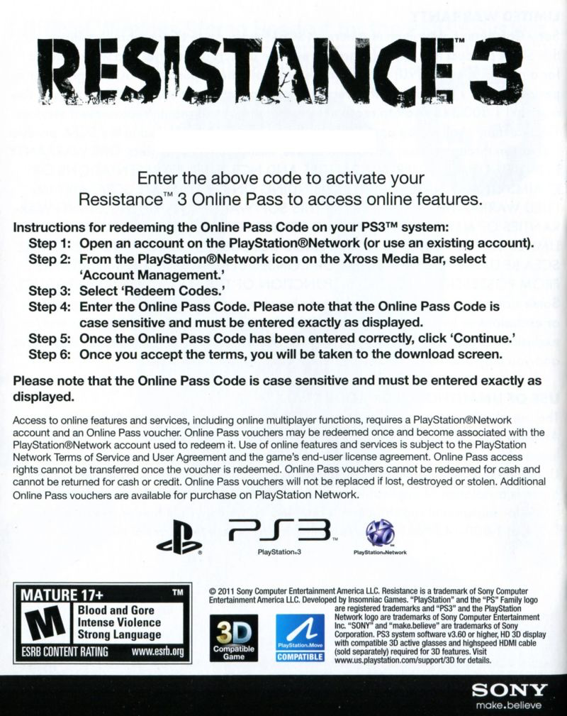 Resistance 3 - PS3