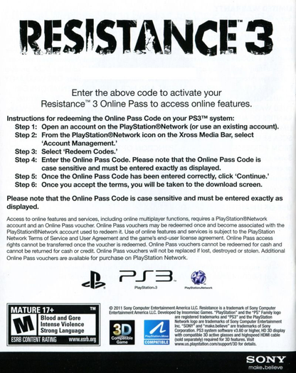 Resistance 3 - PS3