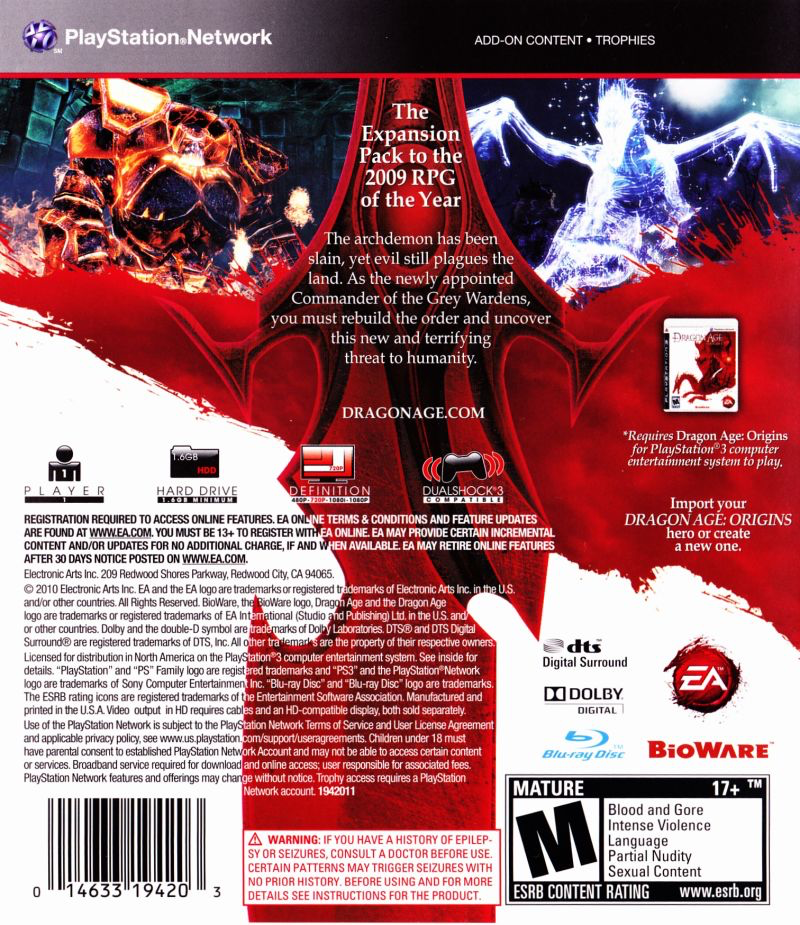 Dragon Age: Origins Awakening - PS3