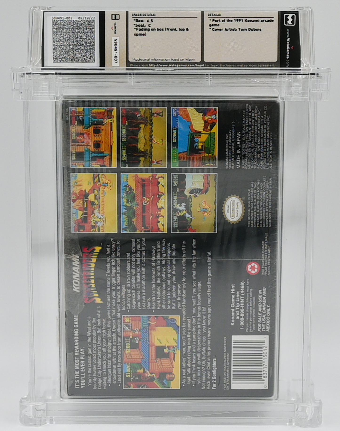 Sunset Riders SNES 6.5 C - NEBRASKA COLLECTION