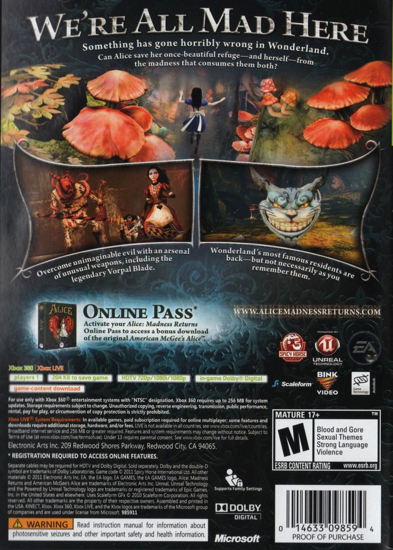 Alice: Madness Returns - Xbox 360