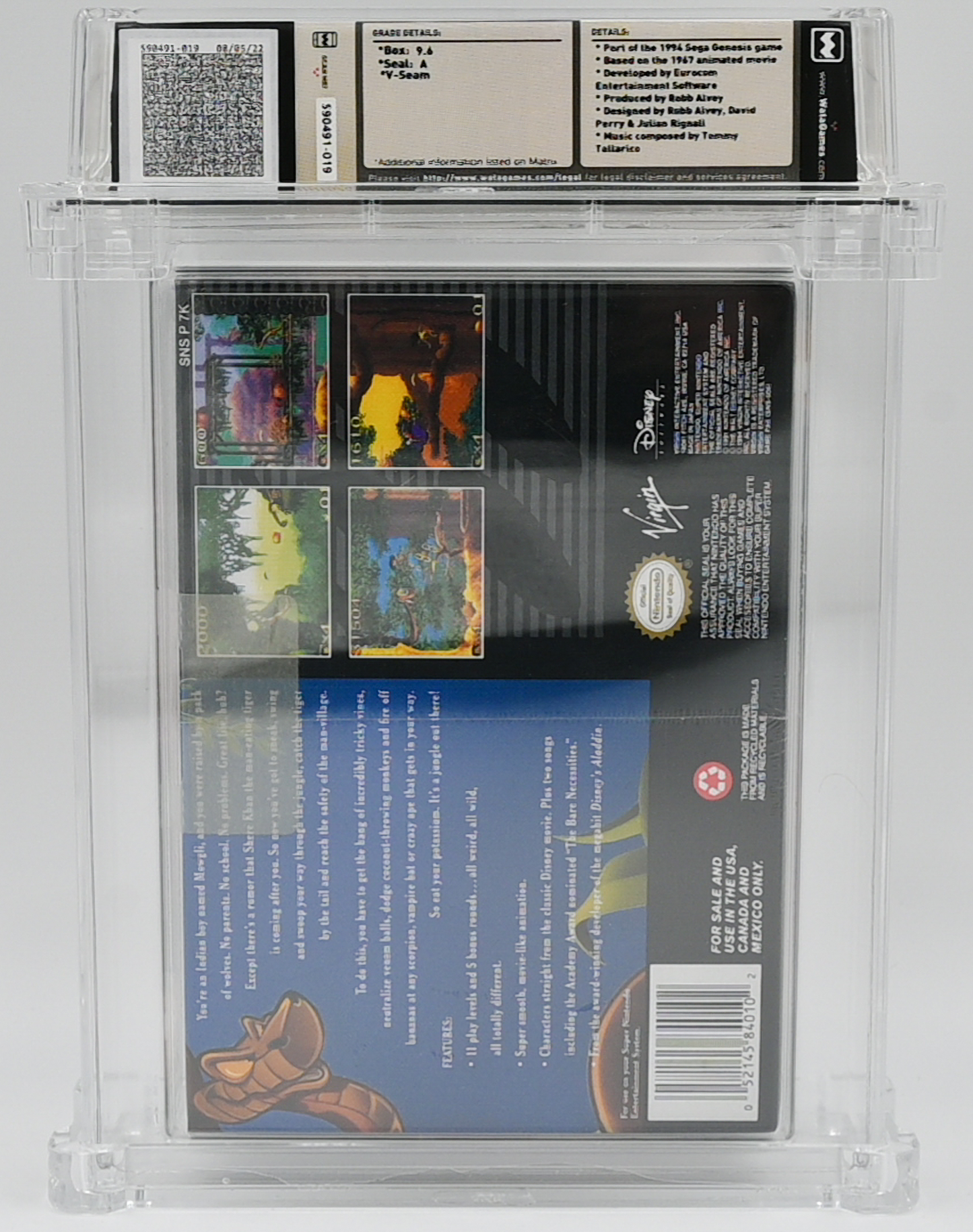 The Jungle Book SNES 9.6 A - NEBRASKA COLLECTION