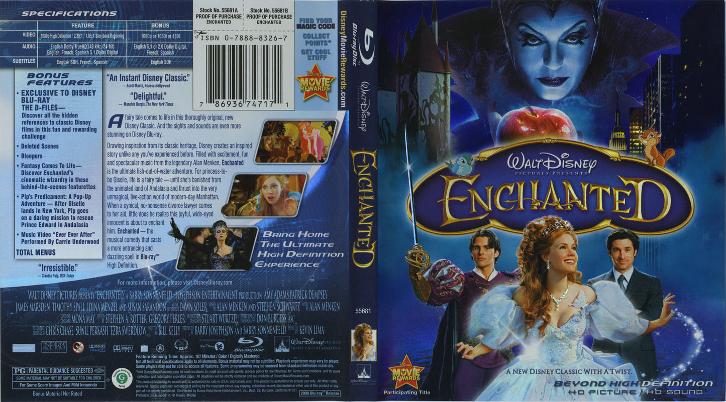 Enchanted - Blu-ray Fantasy 2007 PG