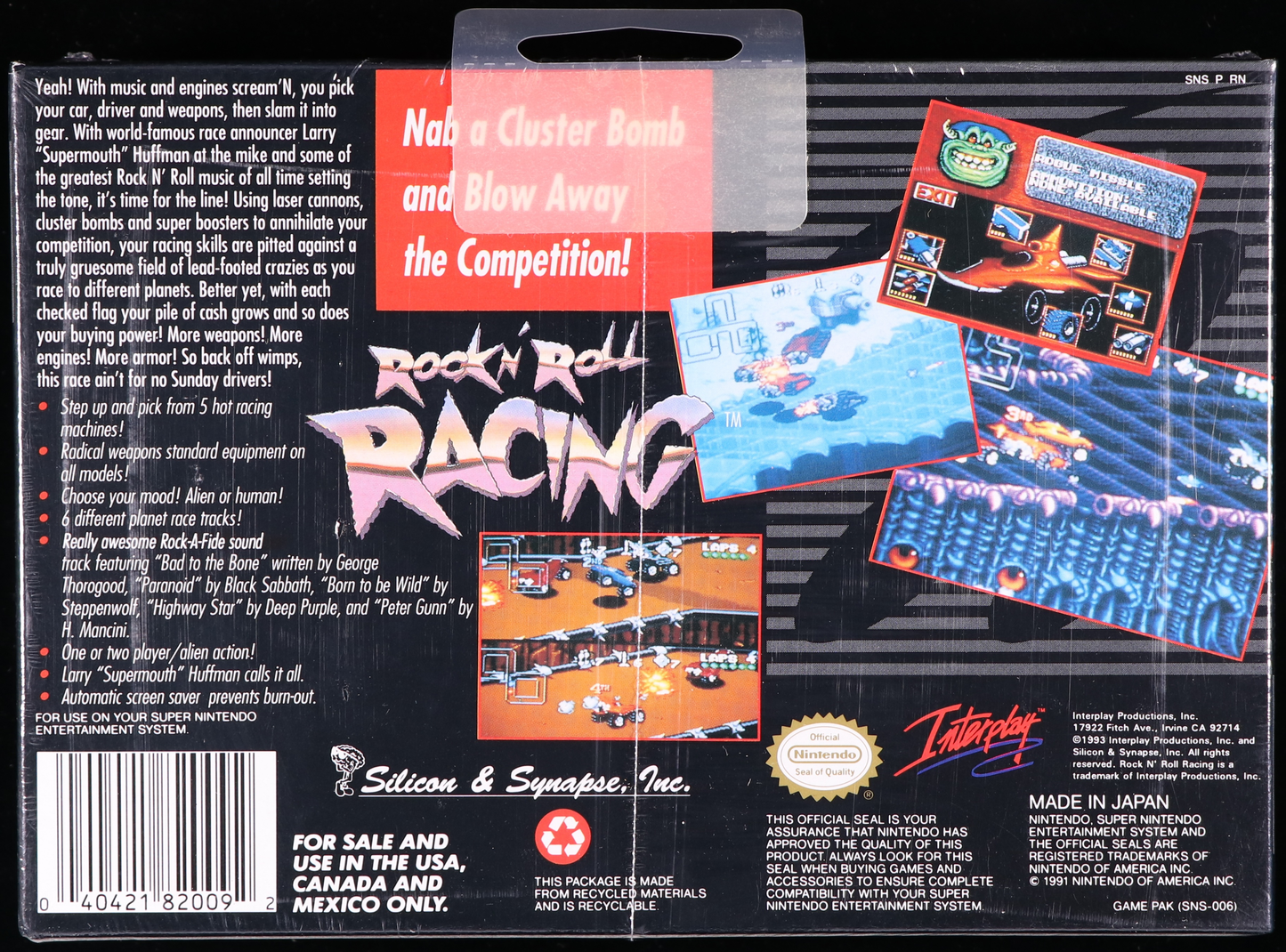 Rock n' Roll Racing SNES 9.6 A+ - NEBRASKA COLLECTION