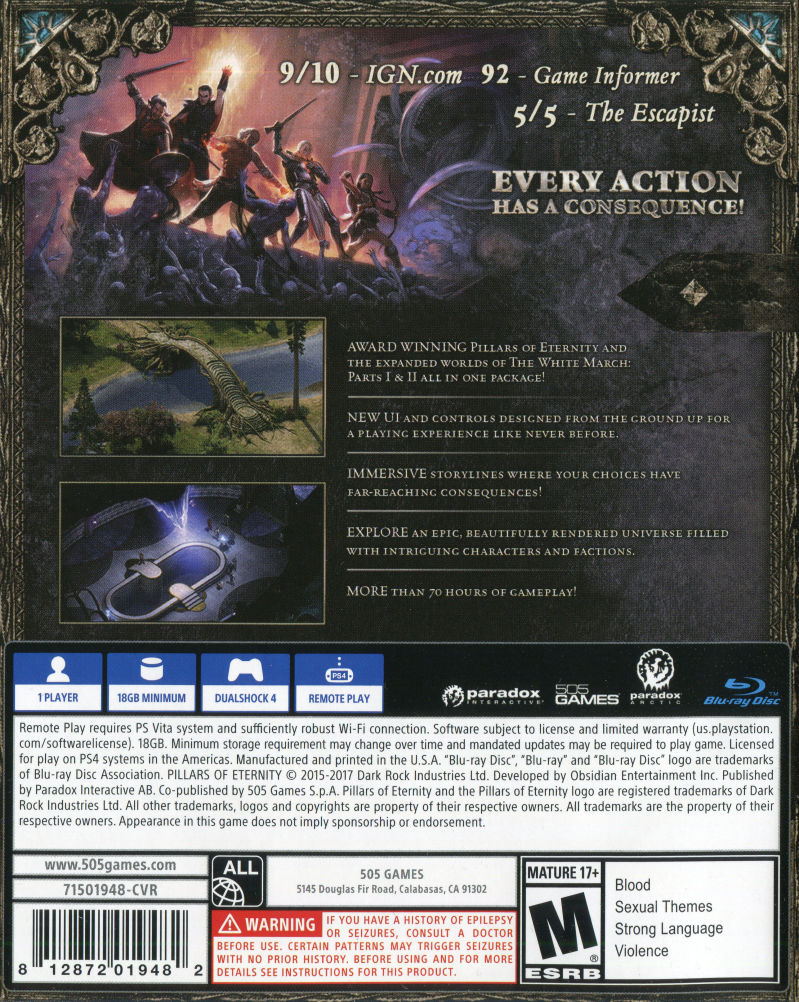 Pillars of Eternity - Complete Edition - PS4
