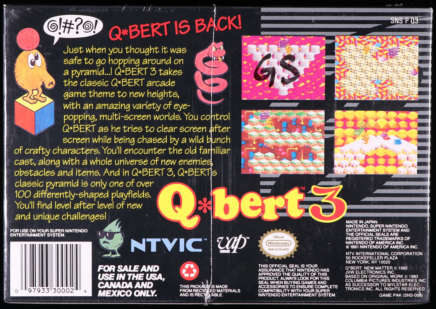Q*bert 3 SNES 9.6 A - NEBRASKA COLLECTION