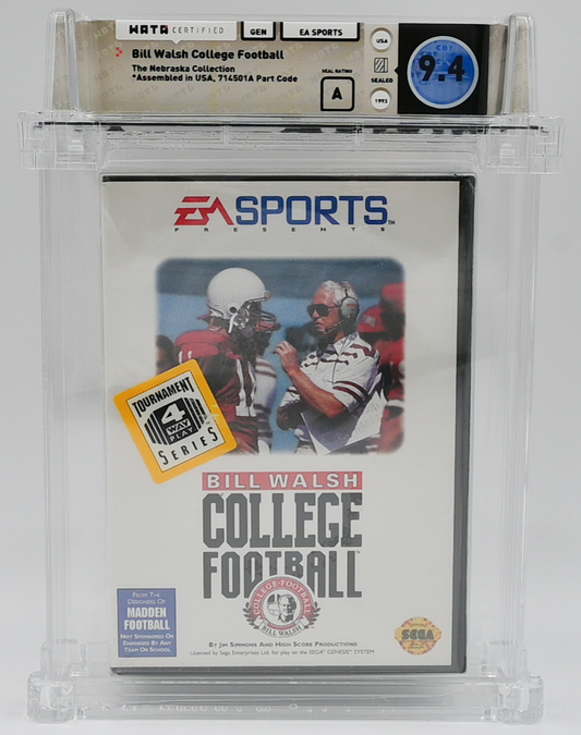 Bill Walsh College Football SEGA GENESIS 9.4 A - NEBRASKA COLLECTION